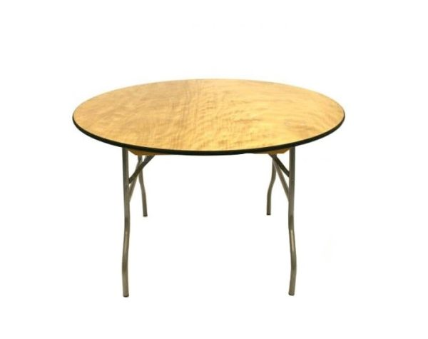 wooden round table hire